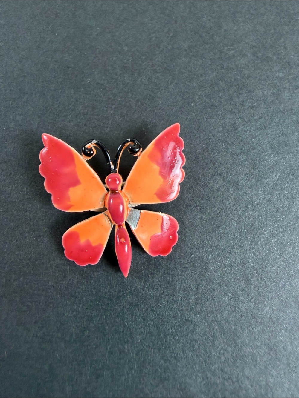 Vintage Signed JJ Janette‎ Jewelry Enameled Butterfly Brooch